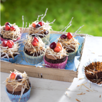 Beetroot chocolate cupcake nests